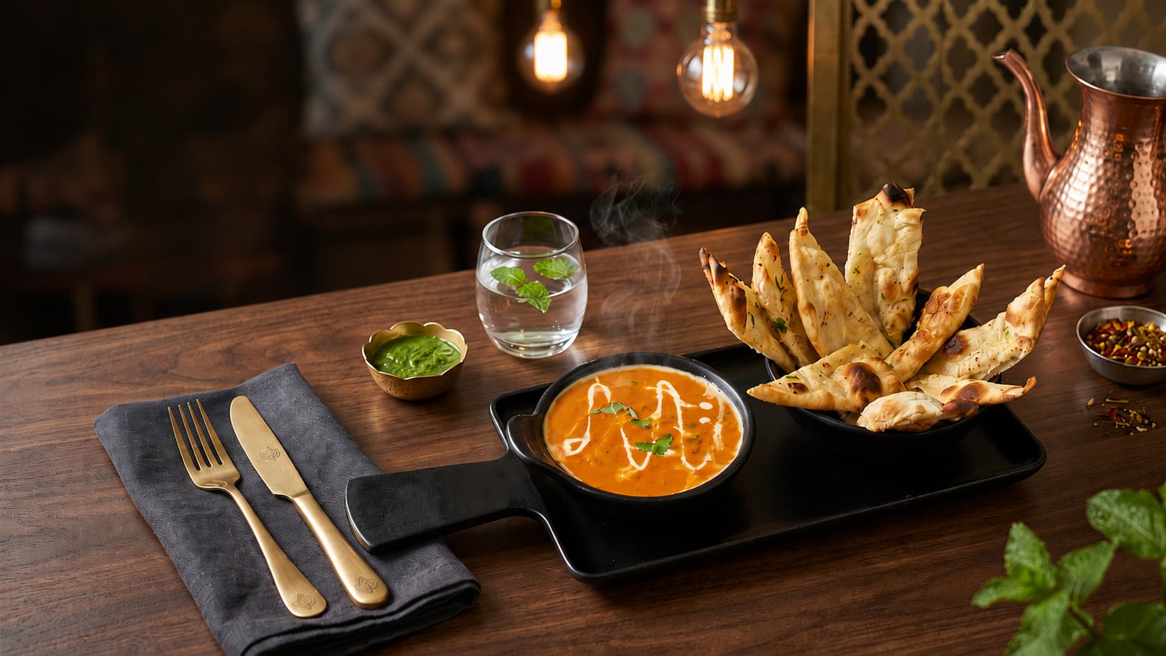 Mint Indian Bistro menu hero — signature Indian dishes
