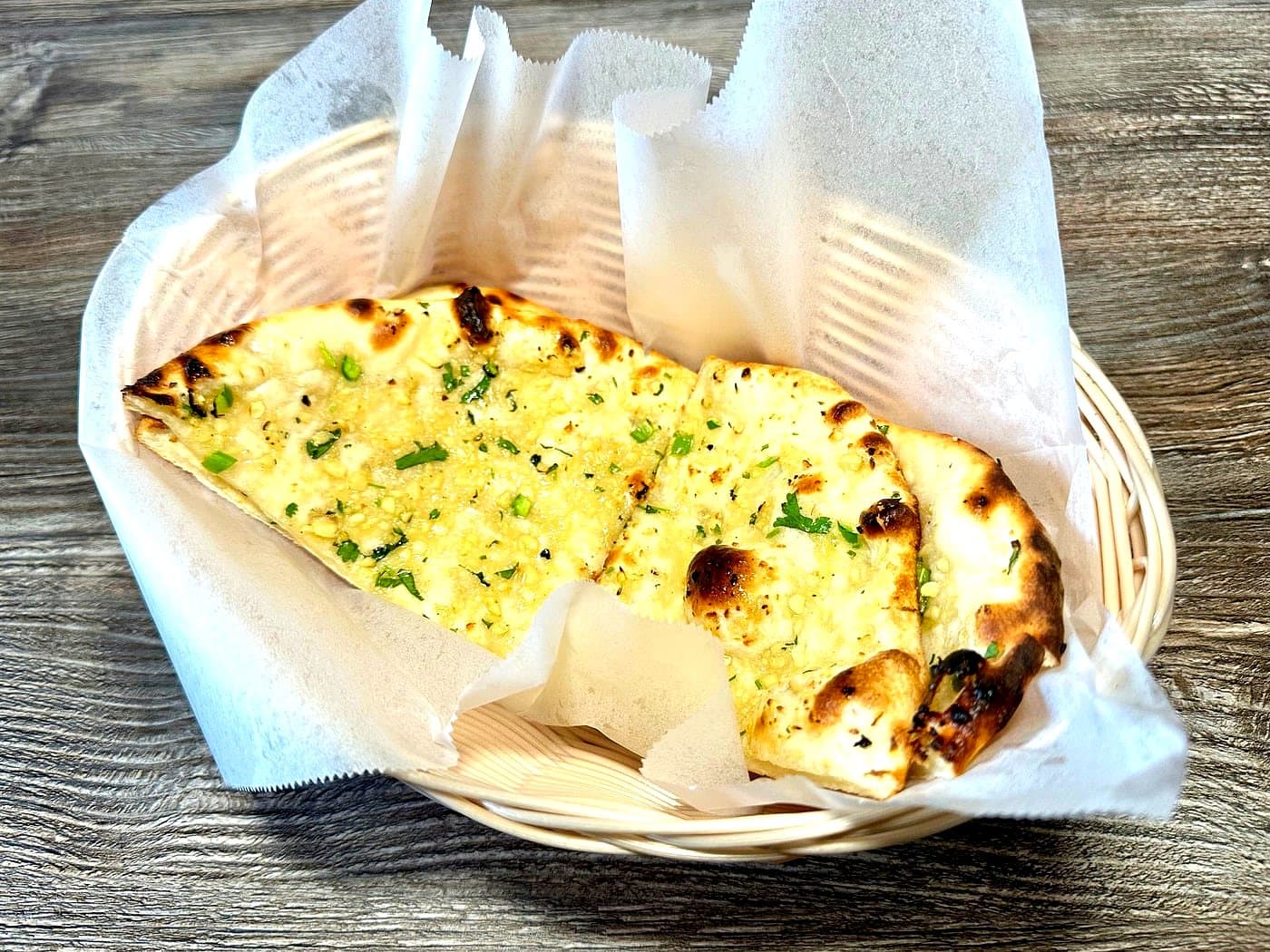 Butter Garlic Naan Las Vegas — Mint Indian Bistro signature dish